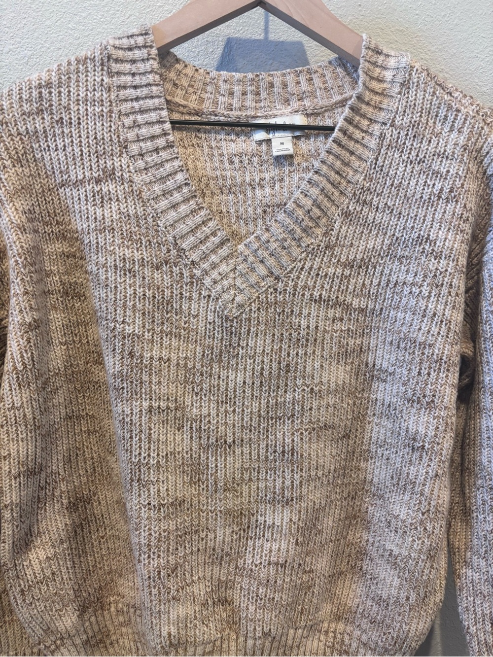 Style & Co. Women's V-Neck Sweater in Beige - Picture 2 of 2